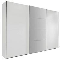 Omara Z Drsnimi Vrati Ernie, Bela, Z Ogledalom - bela/barve aluminija, Moderno, kovina/steklo (270/210/65cm) - Mömax