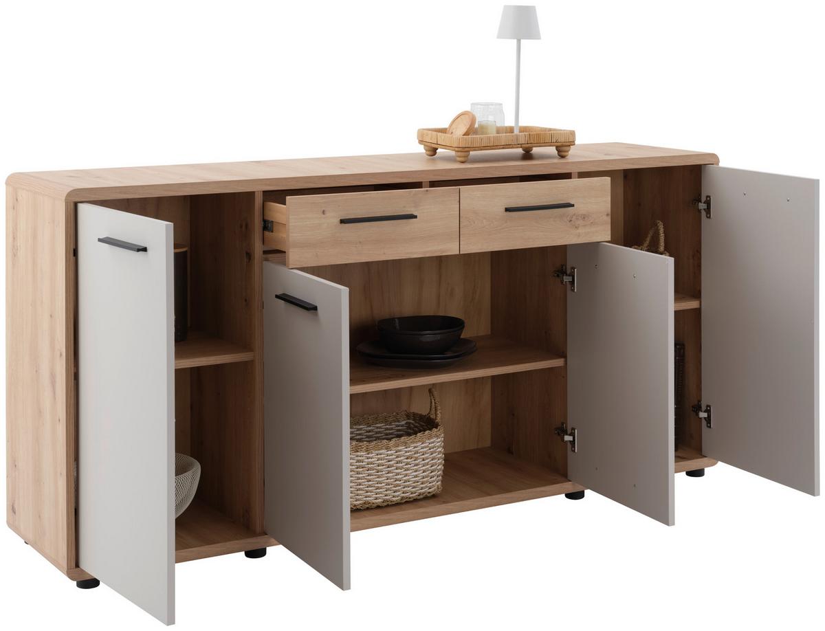 Komoda Fontana Plus - kašmir/hrast Artisan, Moderno, drvni materijal/plastika (174,4/87,2/40cm) - Modern Living