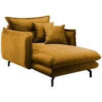 Relaxsessel Lava Gelb Velours - Gelb/Schwarz, MODERN, Textil/Metall (111/101/167cm) - Livetastic