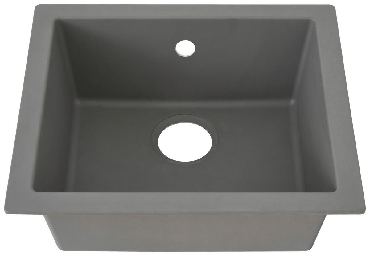 Einbauspüle Ohio ca. 50x19x44 cm Grau - Grau, Trend, Glas/Kunststoff (50/19/44cm) - Respekta