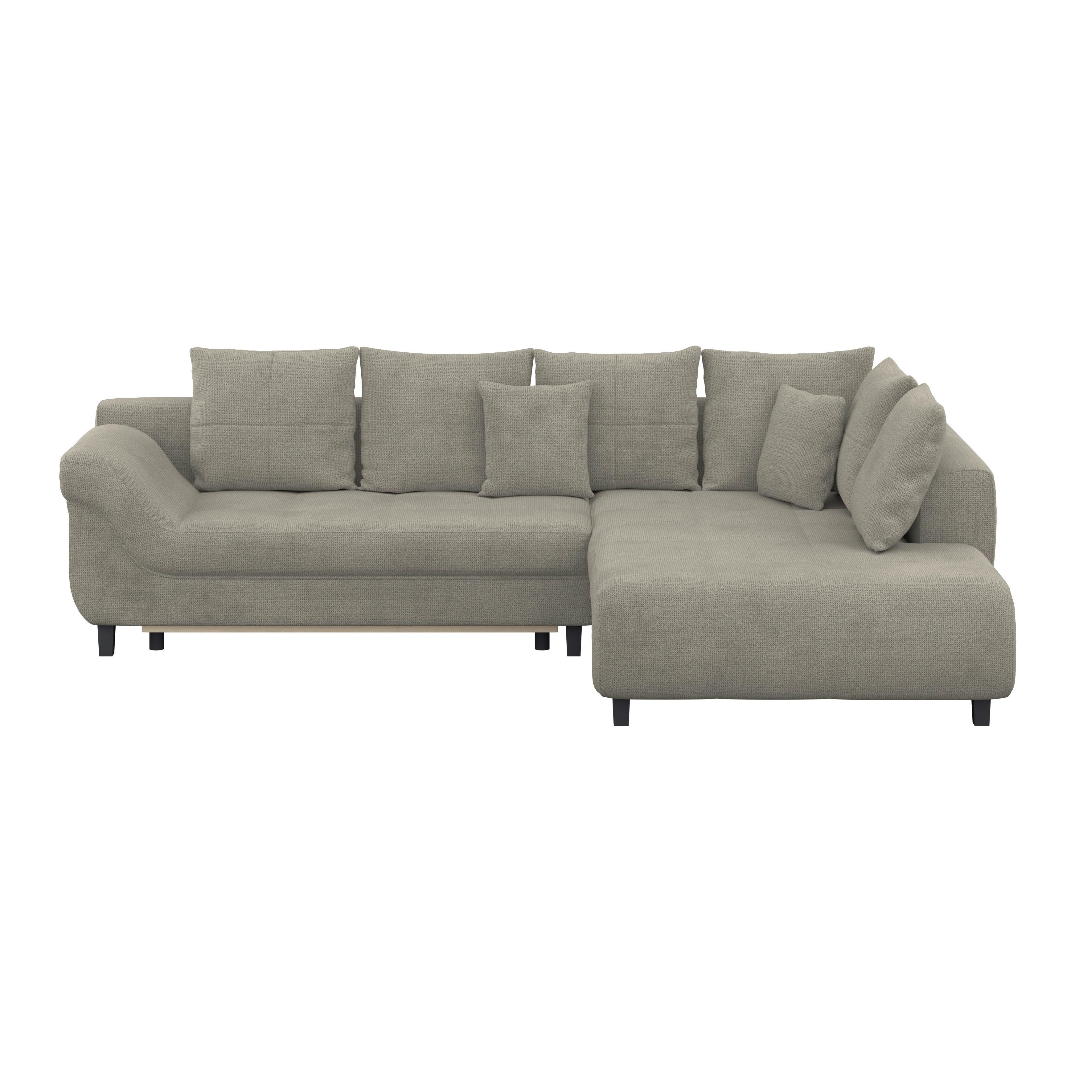 Kutna Garnitura Mendoza - boje pijeska/crna, Konvencionalno, tekstil (309/197cm) - Modern Living