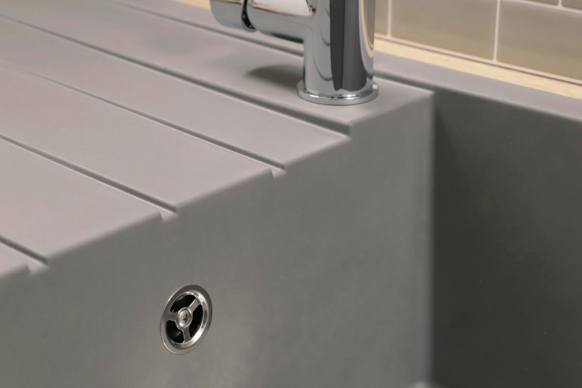 Spüle Respekta Houston 100x21x50cm Grau - Grau, Trend, Glas/Kunststoff (100/21/50cm) - Respekta