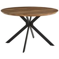 Jedilna Miza Malu, Ø 120cm - črna/barve hrasta, Moderno, kovina/leseni material (120/76cm) - MID.YOU