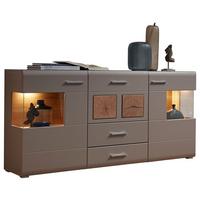 KOMODA SZEROKA FUN PLUS II - kolor dębowy/kolor srebrny, Design, materiał drewnopochodny/tworzywo sztuczne (170/94/42cm) - Livetastic