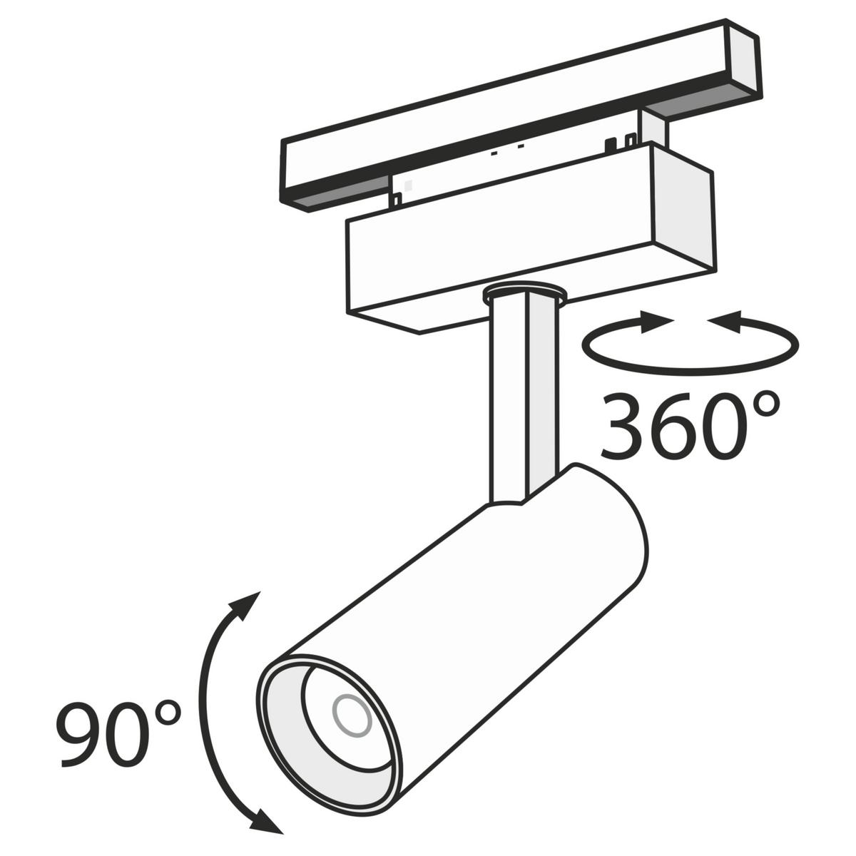 Schienensystem-Strahler Focus Led max. 9 Watt - Schwarz, Basics, Metall (12/22,8/13,6cm) - MAYTONI