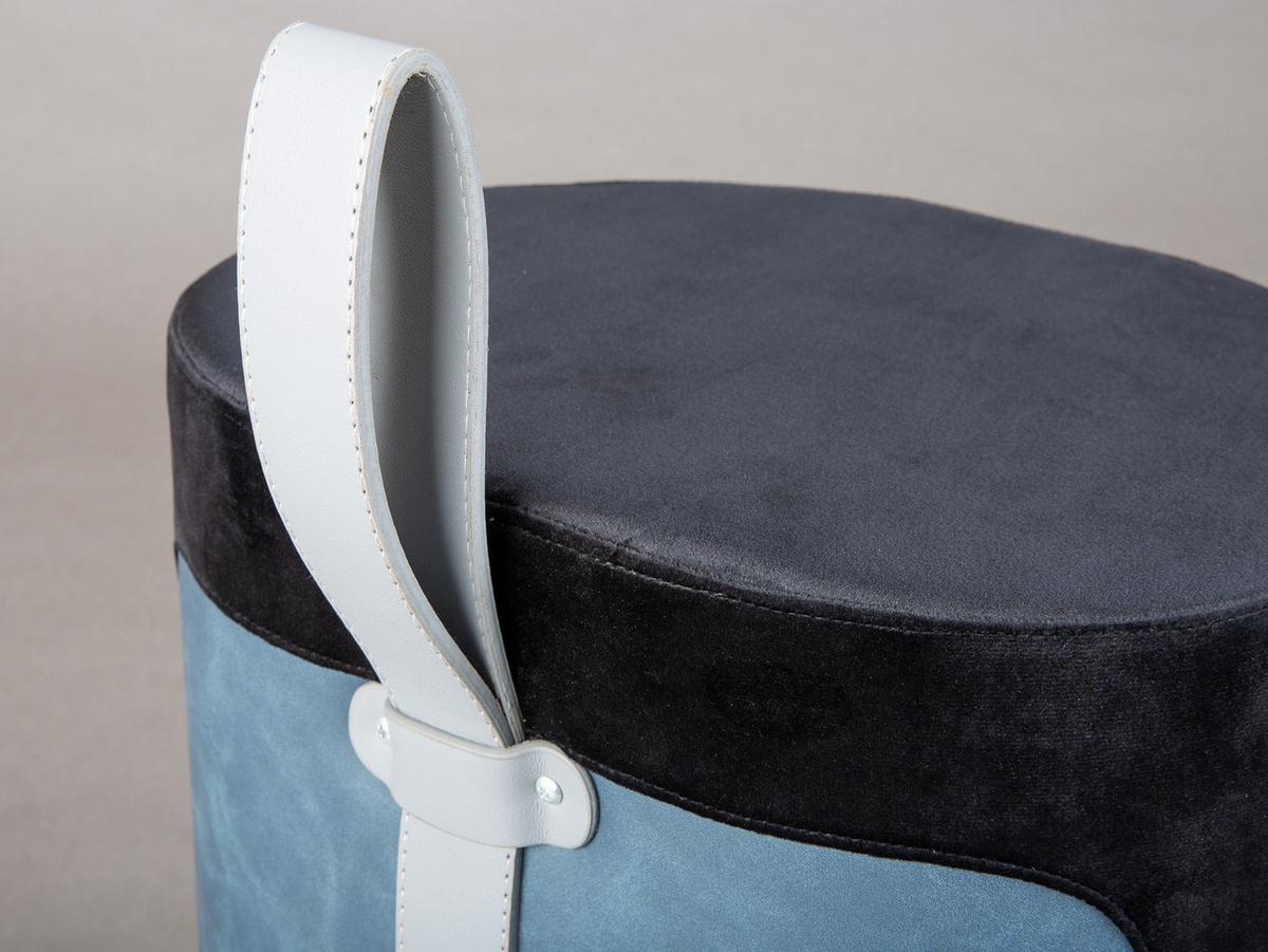 Hocker Osane ca. 38x43 cm Blau/Schwarz - Blau/Schwarz, KONVENTIONELL, Holzwerkstoff/Kunststoff (38/43/32,5cm) - MID.YOU