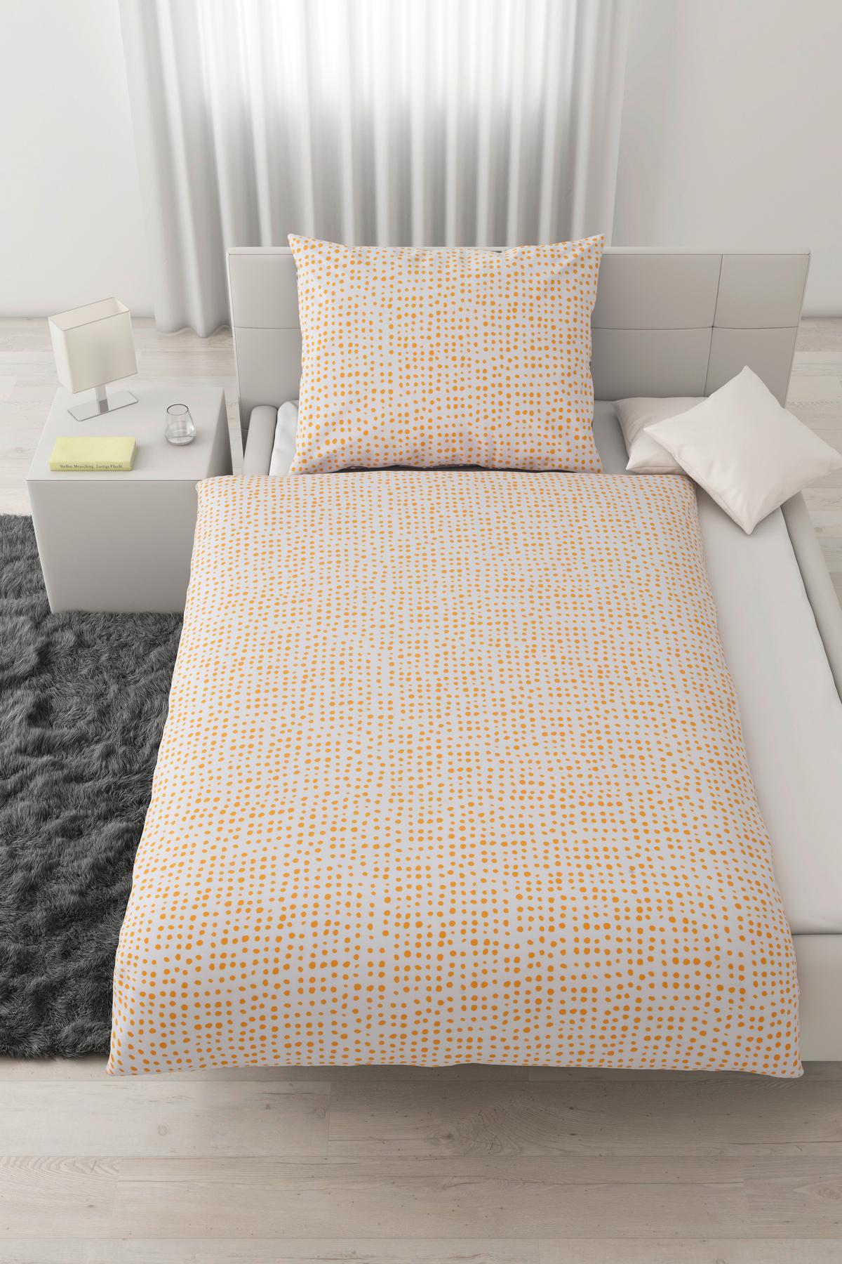 Wendebettwäsche Luise in Grau/Weiß/Gelb ca. 140x200cm - Currygelb/Weiß, MODERN, Textil (140/200cm) - Modern Living