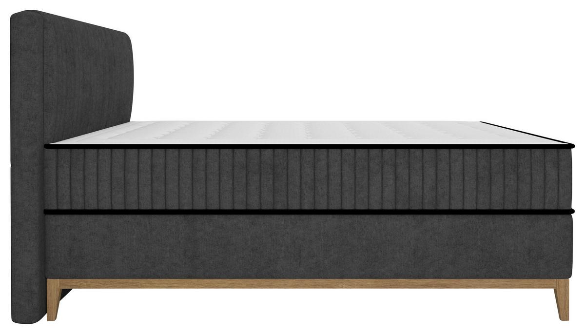 Bett Elena Schwarz ca. 160x200cm - Schwarz, KONVENTIONELL, Holz/Holzwerkstoff (160/200cm) - Sembella
