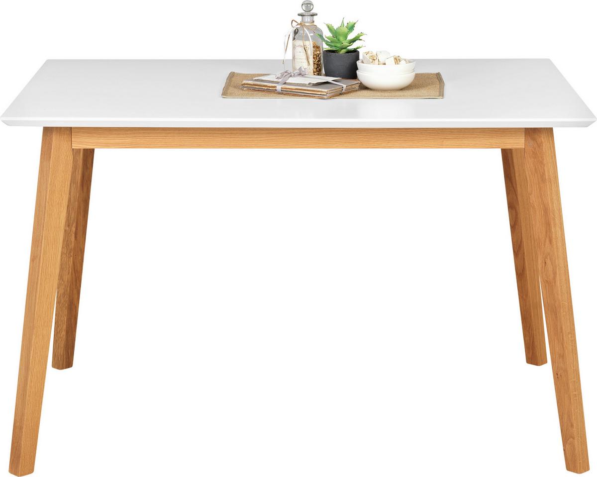 STÓŁ DO JADALNI VINKO -TOP- - kolor dębowy/biały, Design, materiał drewnopochodny/drewno (120/80/75cm) - Livetastic