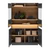 HÖG BYRÅ SAMU -EXKLUSIV- - antracit/ekfärgad, Modern, trämaterial/glas (90/140/35cm) - Mömax