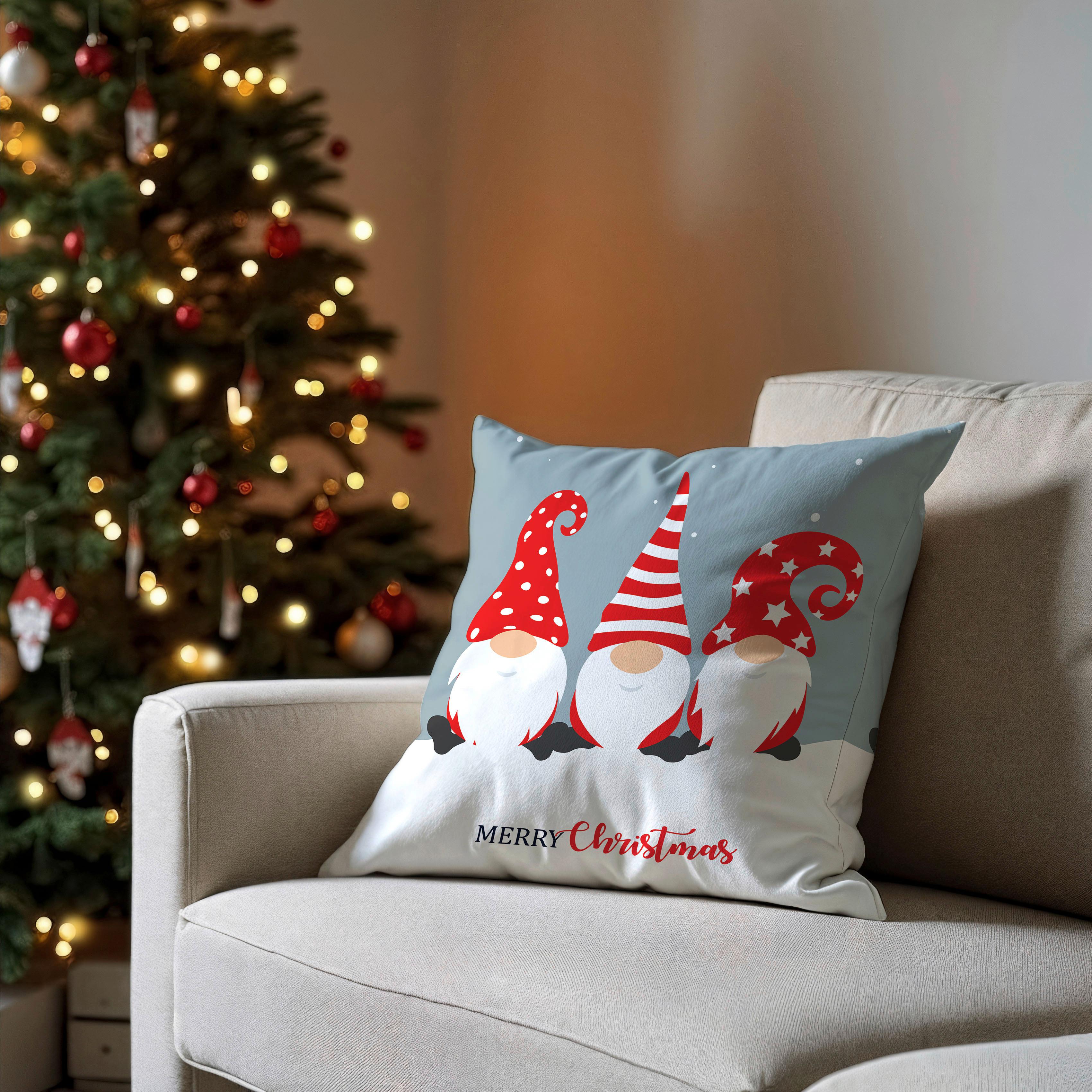 Díszpárnahuzat Merry Christmas 45/45 - piros/fehér, textil (45/45cm)