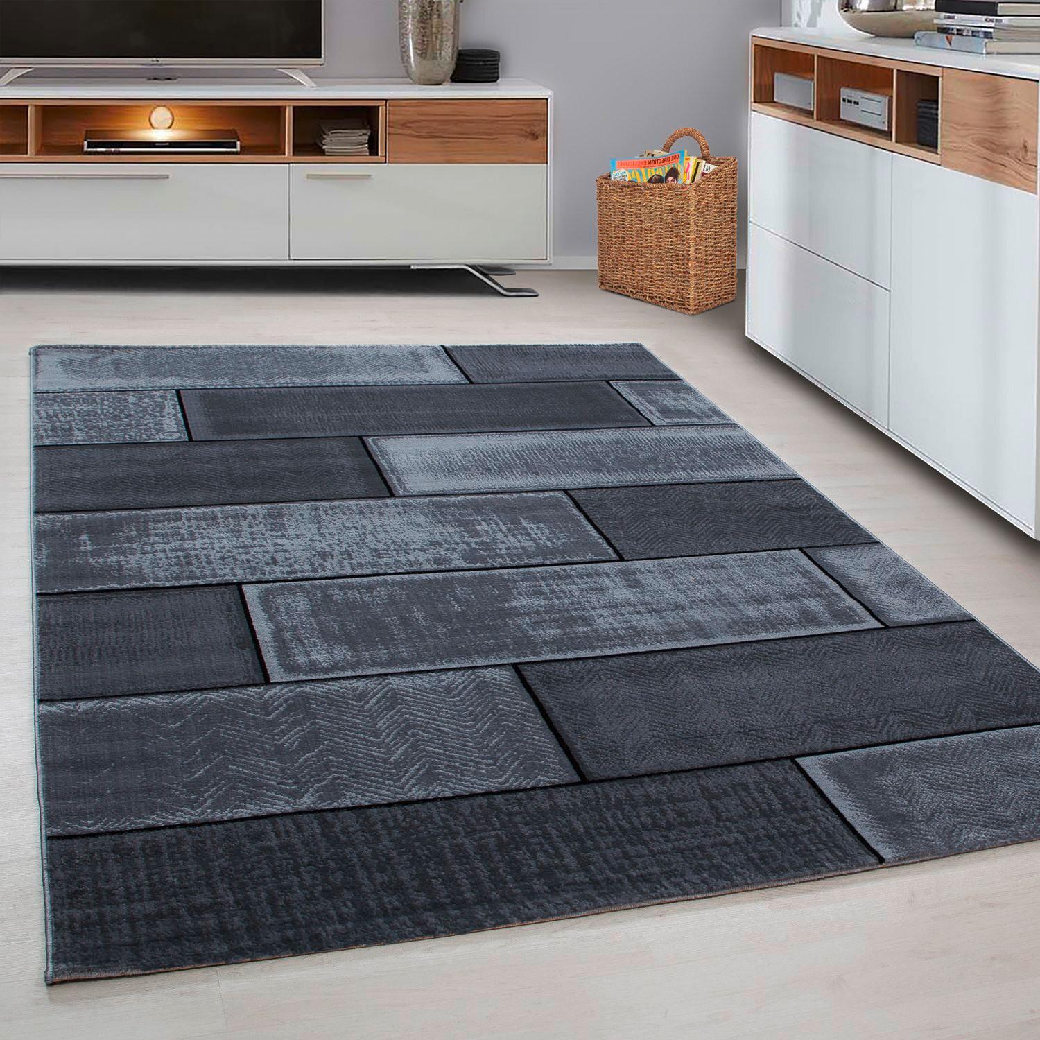 Webteppich Plus Schwarz ca. 80x150cm - Schwarz, KONVENTIONELL, Textil (80/150cm) - Novel