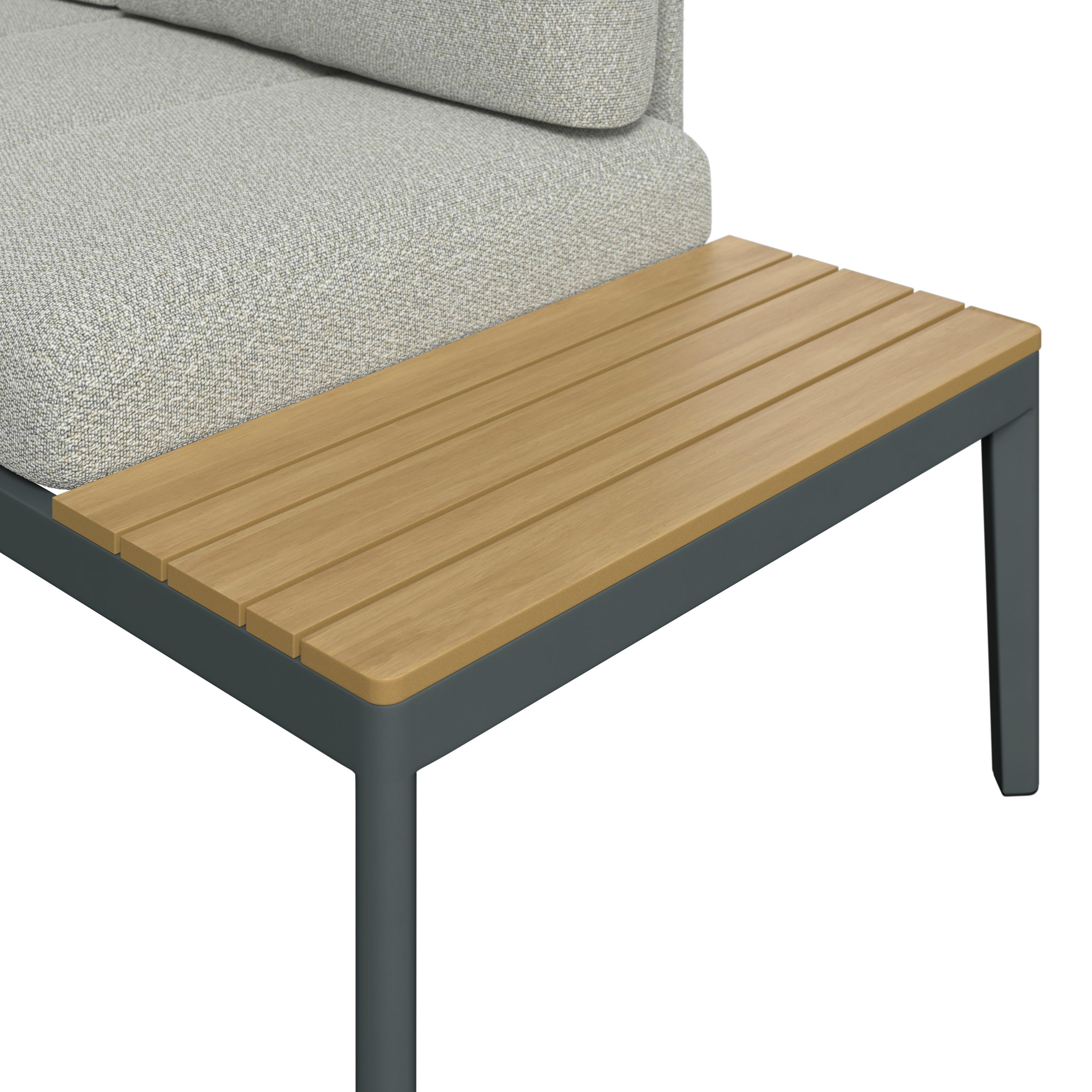 LOUNGEGRUPP EMILIA - beige/mörkgrå, Modern, metall/glas (168/75/73,5cm) - Mömax