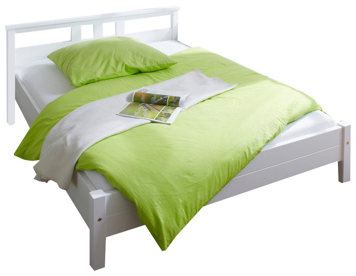 Postelja Merci, Bela, Masivno, 140x200 - bela, Konvencionalno, les (140/200cm) - MID.YOU