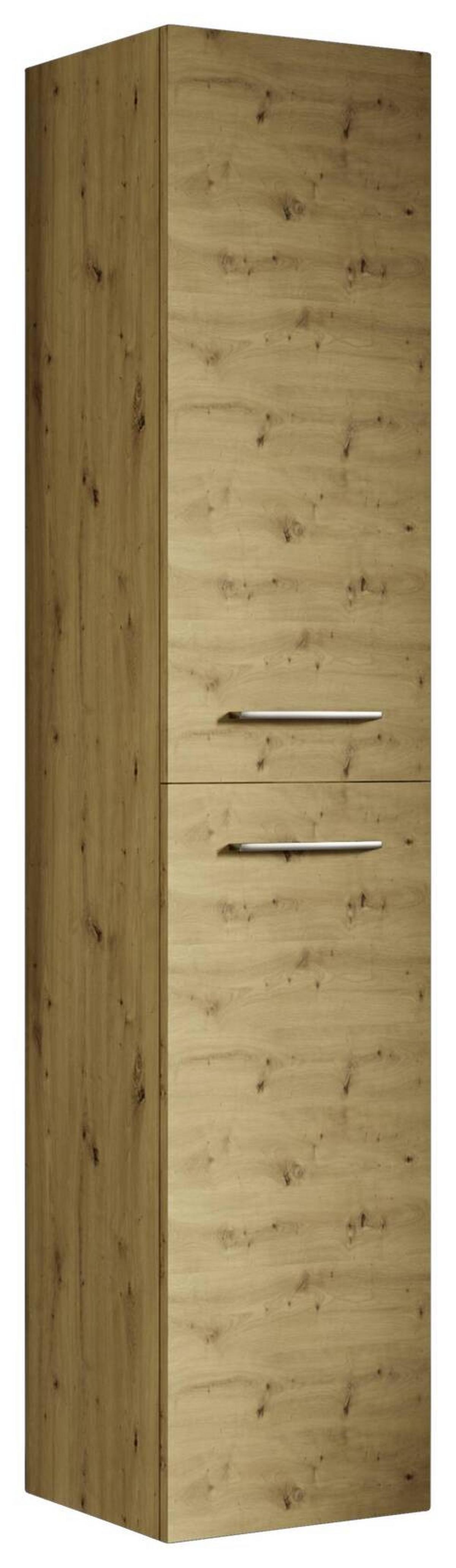 Magasszekrény Nataly - Artisan tölgy/ezüstszínű, Basics, faalapú anyag/fém (30/130/32cm)