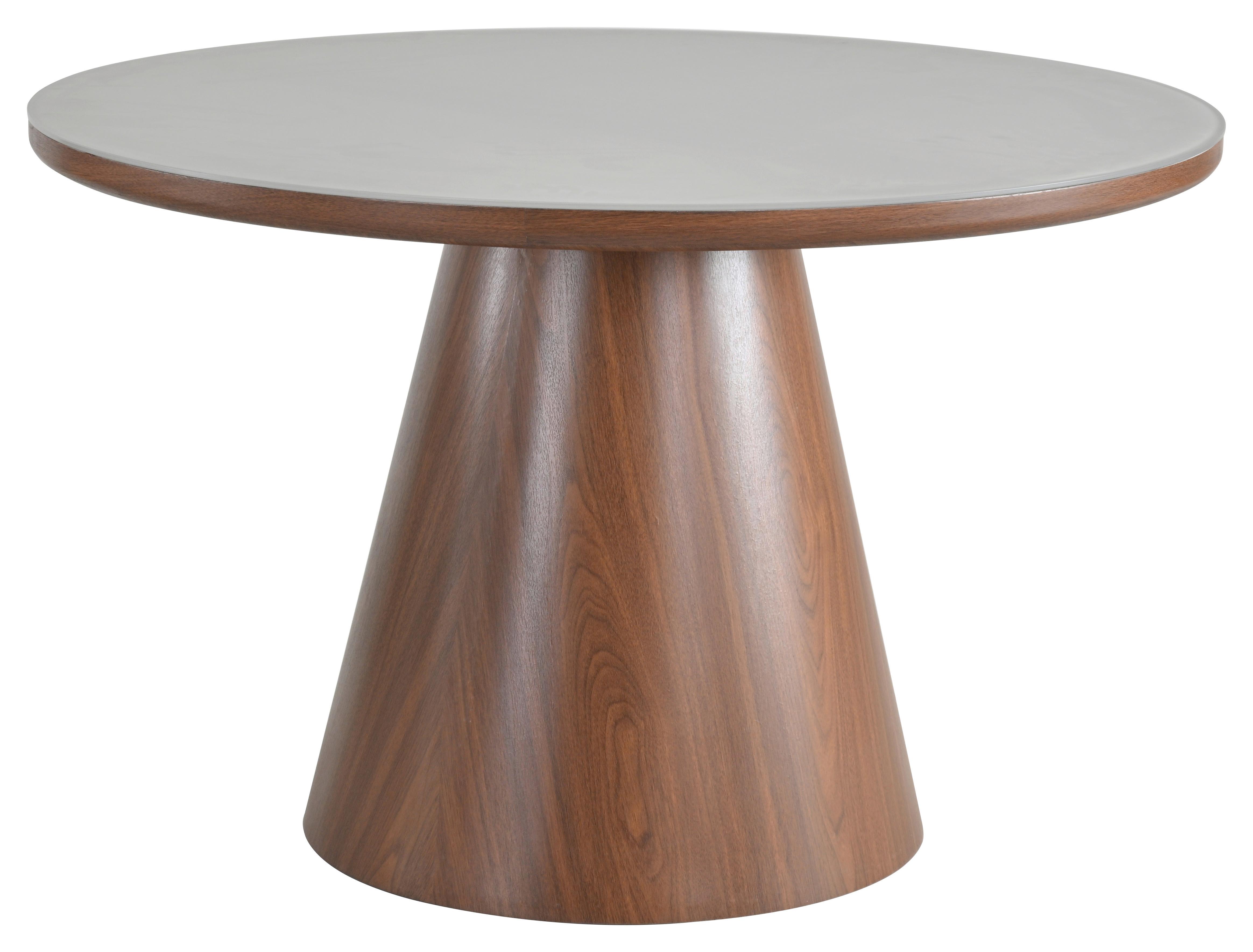 Jedilna Miza Sienna, Temno Siva, Barva Oreha, Ø 120 - temno siva/barva oreha, Moderno, steklo/leseni material (120/76cm) - MID.YOU
