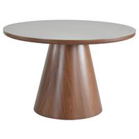 Jedilna Miza Sienna, Temno Siva, Barva Oreha, Ø 120 - temno siva/barva oreha, Moderno, steklo/leseni material (120/76cm) - MID.YOU