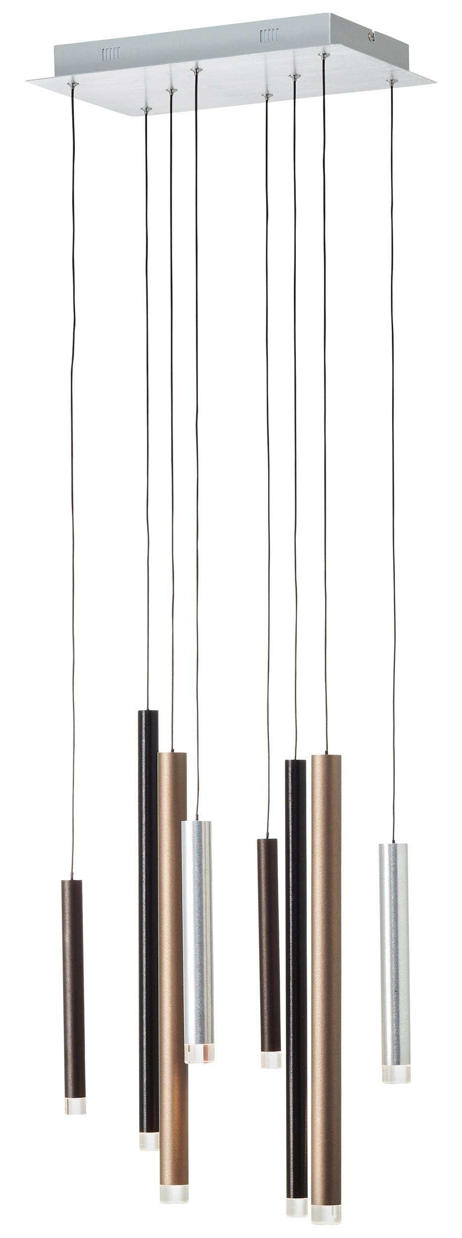 LAMPA WISZĄCA LED G93763/20 CEMBALO - czarny/kolor aluminiowy, Design, tworzywo sztuczne/metal (40/25/180cm)