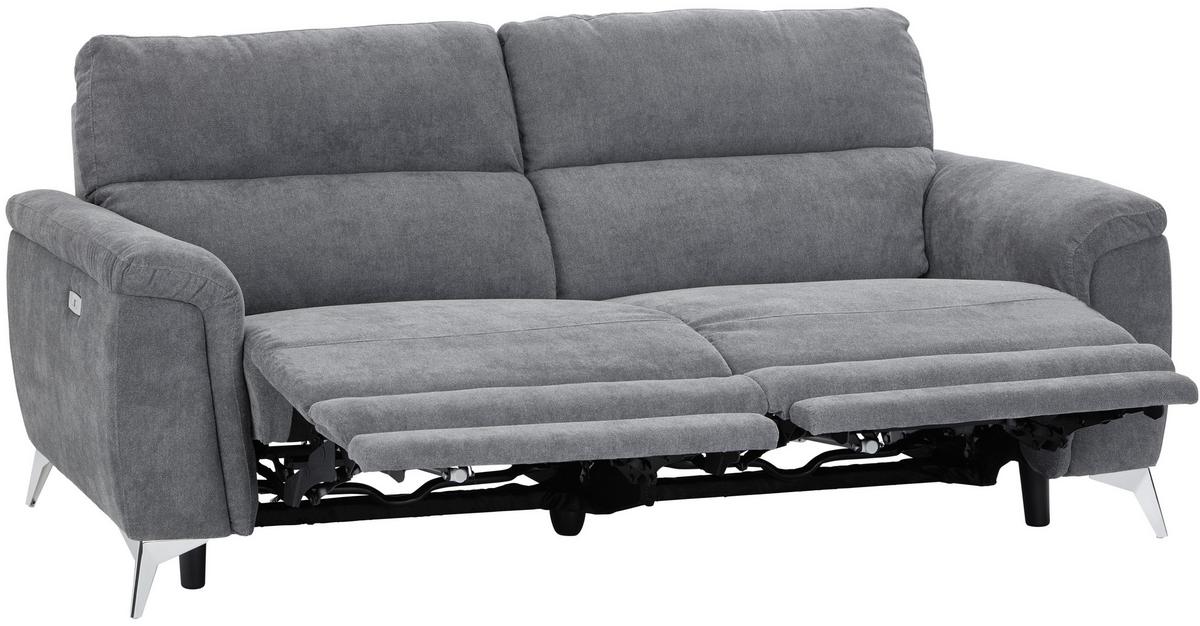 Dvosed Padua, Siva, Relax Funkcija - barve kroma/siva, Konvencionalno, kovina/tekstil (215/97/97cm) - Mömax