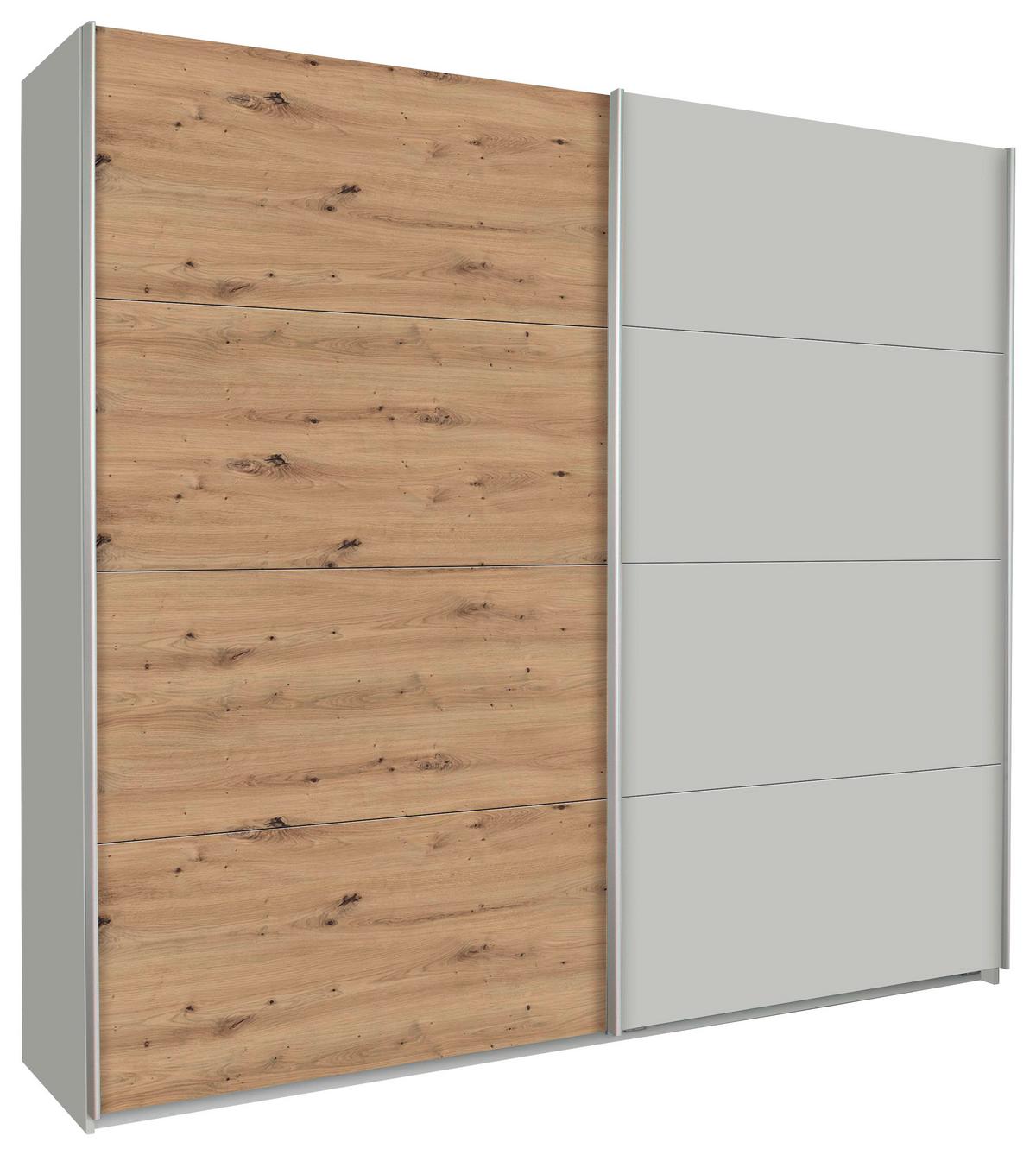 Ormar S Kliznim Vratima Feldkirch - siva/boje hrasta, Moderno, drvni materijal/metal (226/210/62cm) - Modern Living