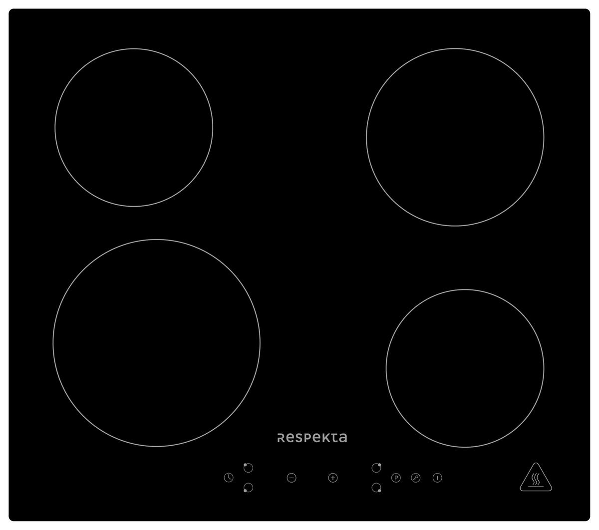 Backofenset ASET7004295l ca. 59,5/59,5/56,5 cm Schwarz - Schwarz, Trend, Glas/Metall (59,5/59,5/56,5cm) - Respekta
