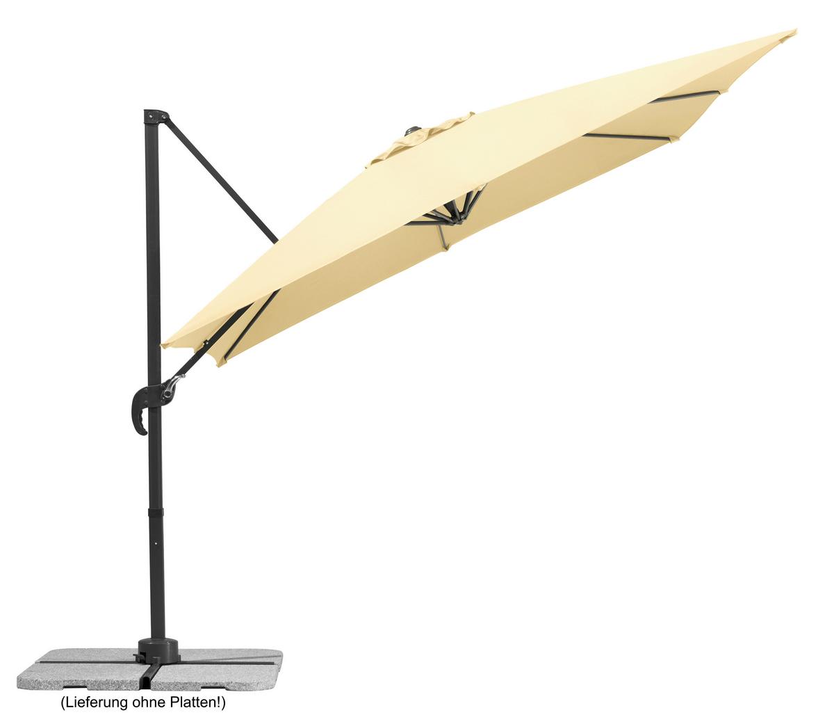 Ampelschirm Rhodos Junior ca.338x239x270cm Naturfarben - Anthrazit/Naturfarben, Basics, Textil/Metall (338/239/270cm) - Schneider