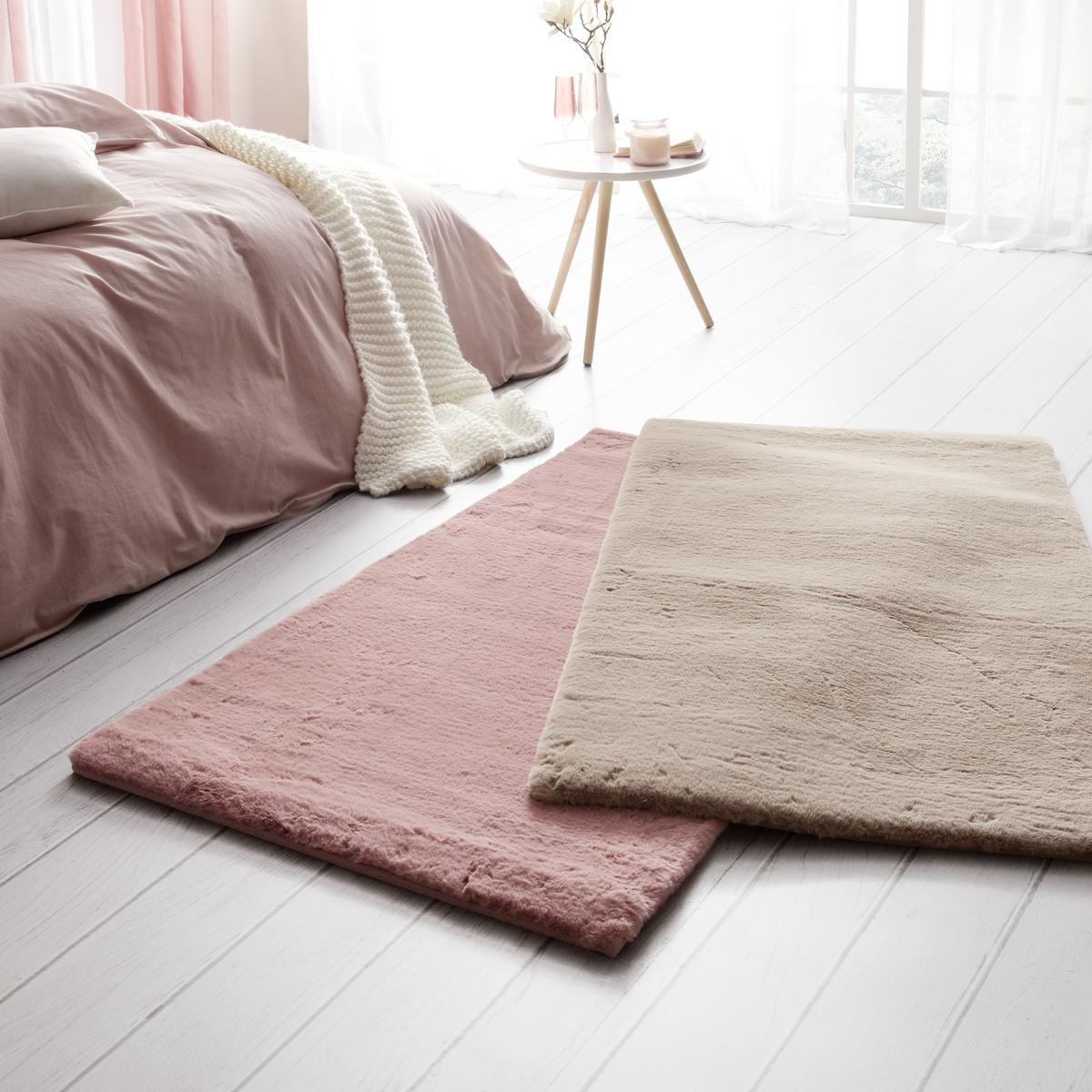 Blană artificială Caroline 1 - roz antic, textil (80/150cm) - Mömax