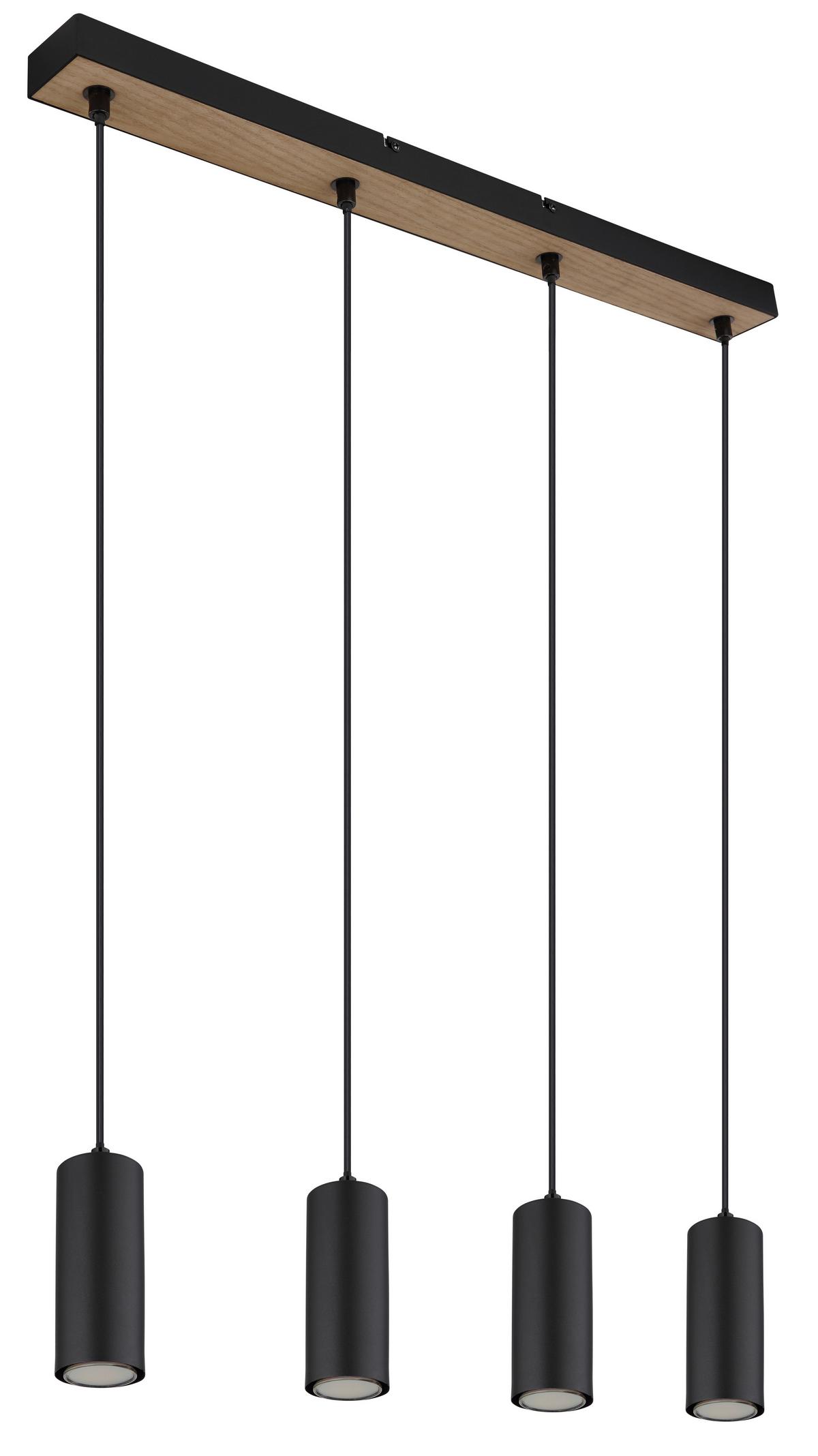Hängeleuchte Robby max. 35 Watt - Schwarz, Design, Holzwerkstoff/Metall (65/6/120cm) - Globo