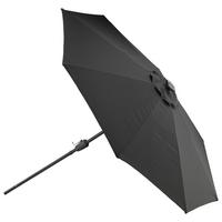 Sonnenschirm Sabal m. LED ca. 270x241 cm Schwarz Solar - Schwarz, KONVENTIONELL (270/241/270cm) - Gardenson