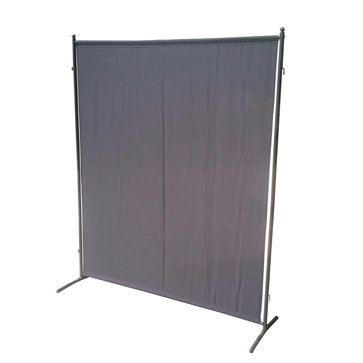 Sichtschutz Textil Silber/Grau - Silberfarben/Grau, KONVENTIONELL, Textil/Metall (155/188/50cm) - Gardenson