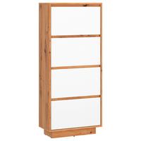 Komoda Foggia, Barva Hrasta, Bela - črna/bela, Trend, umetna masa/leseni material (58,6/142/35cm)