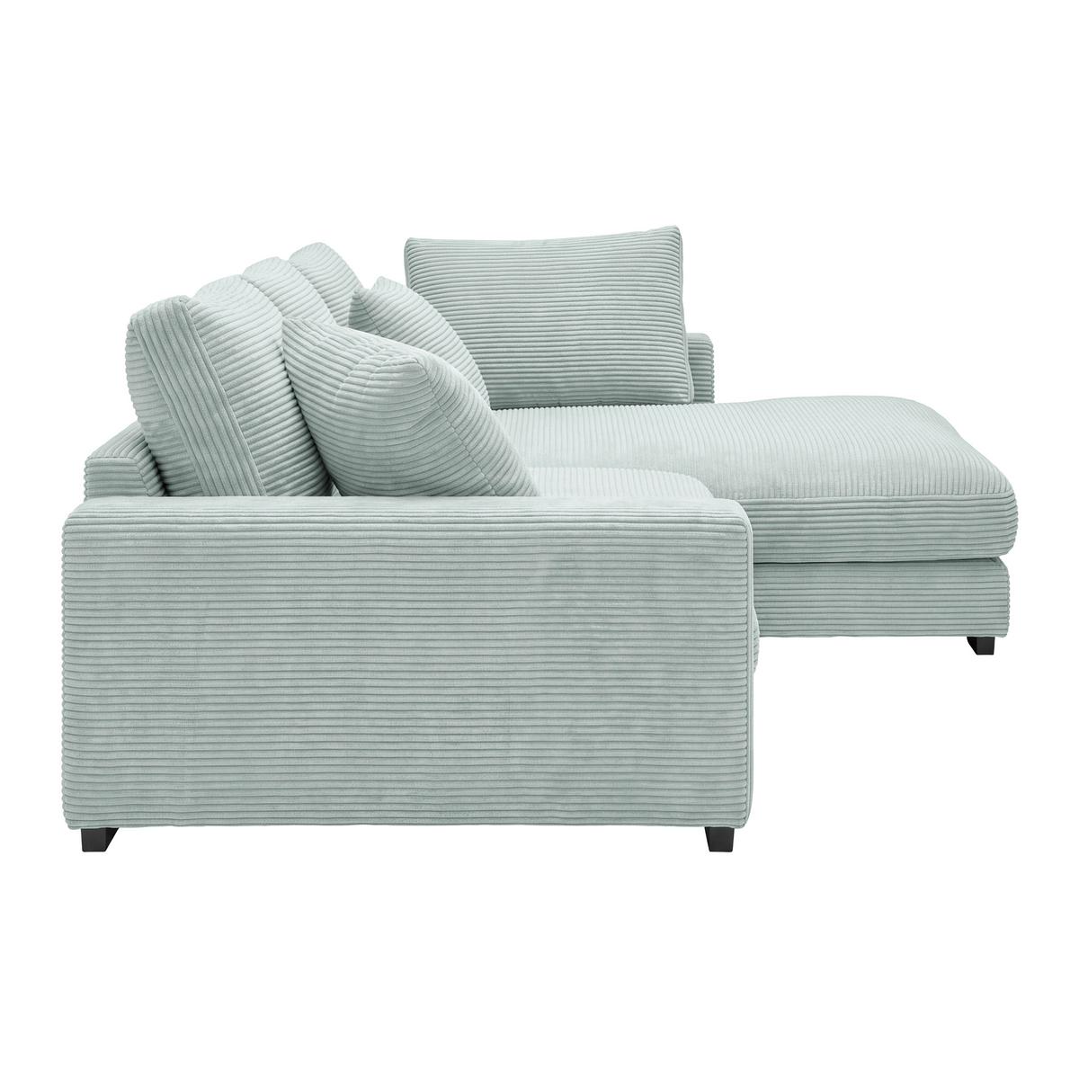 Ecksofa Pedro Salbeigrün - Salbeigrün/Schwarz, MODERN, Kunststoff/Textil (300/190cm) - Mömax