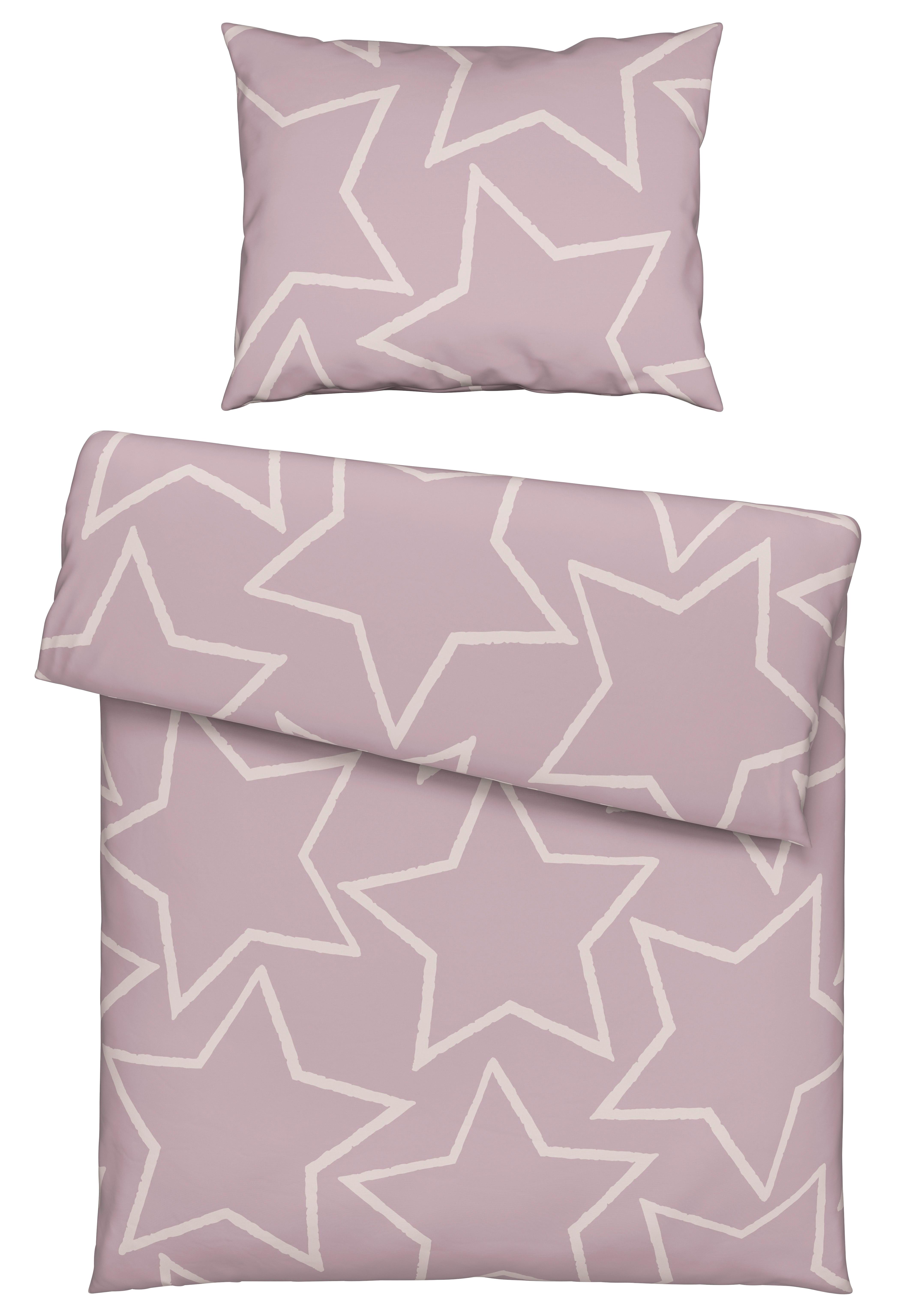 BETTWÄSCHESET BIG STAR - Mauve, Textil (160/210cm) - Modern Living
