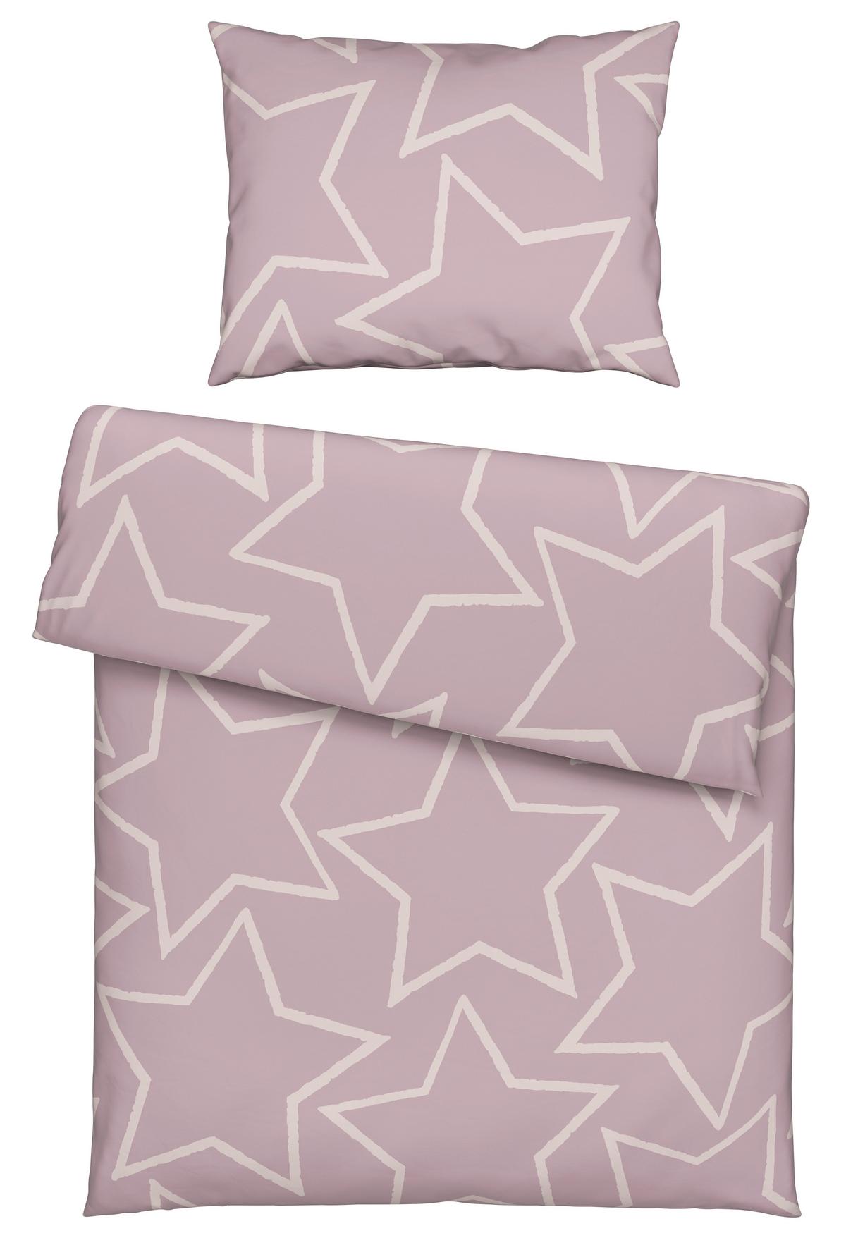 BETTWÄSCHESET BIG STAR - Mauve, Textil (160/210cm) - Modern Living