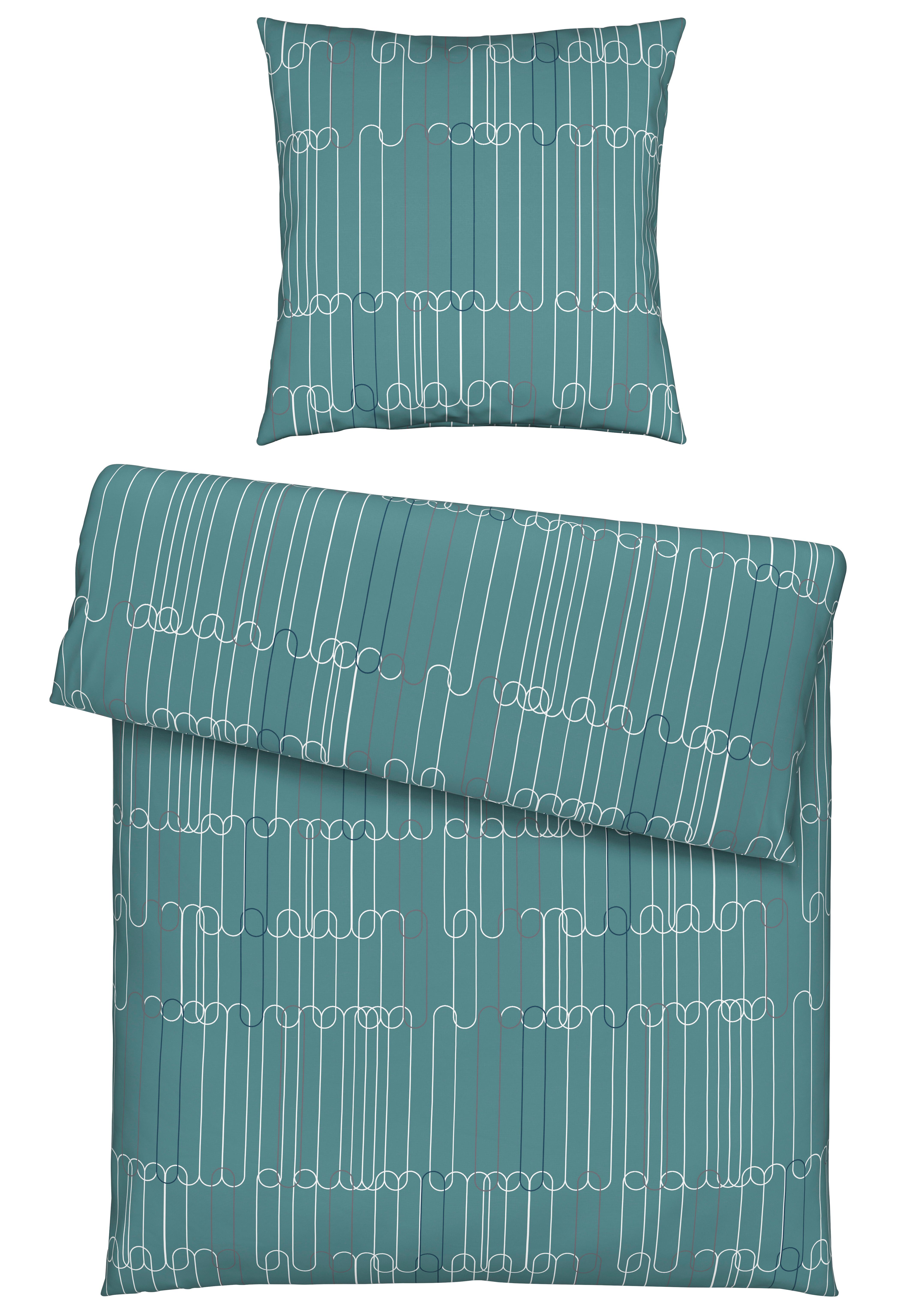 Bettwäsche Chanis ca. 135x200cm - Petrol/Weiß, KONVENTIONELL, Textil (135/200cm) - Modern Living