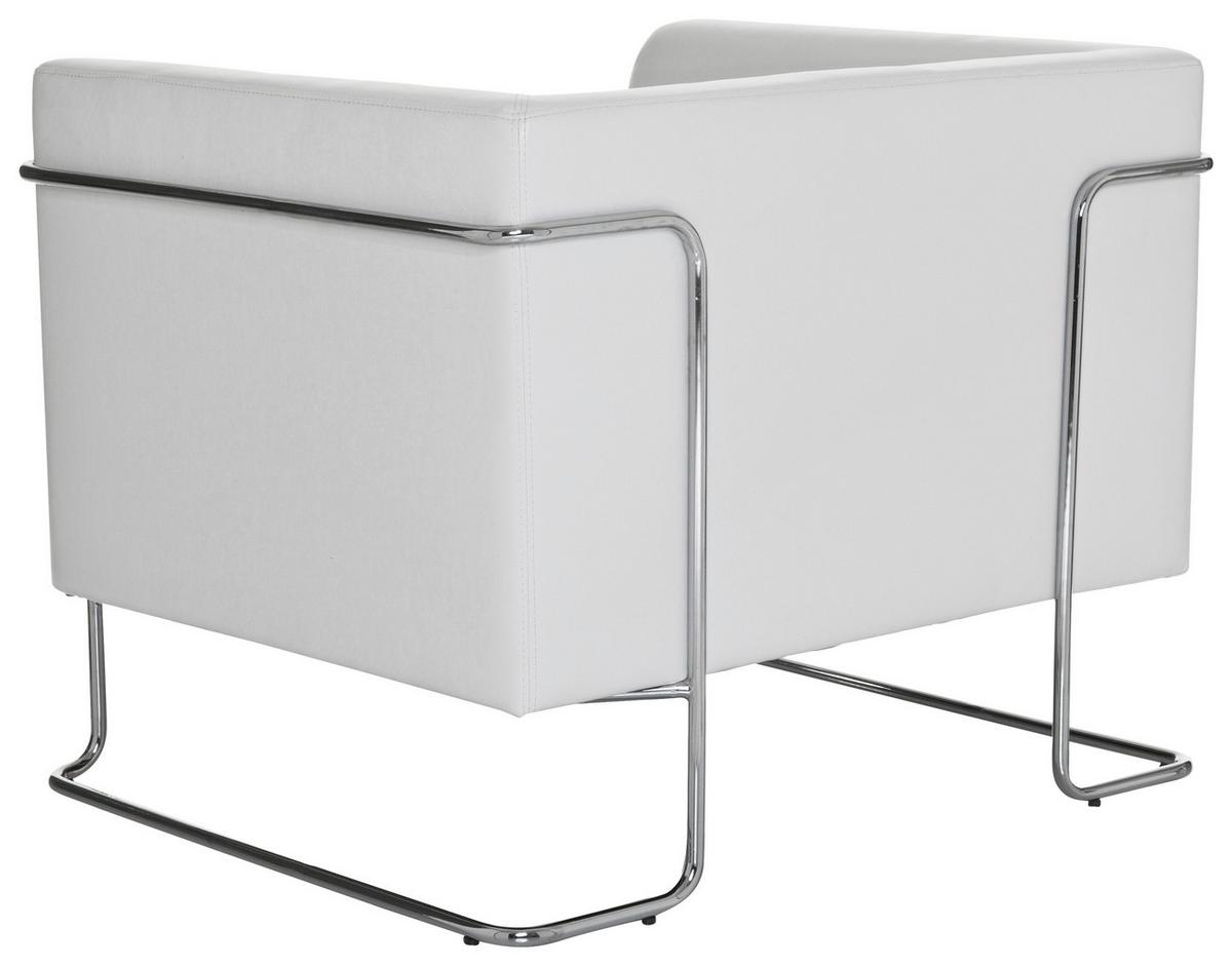 Fotelj Curacao, Bela - barve kroma/bela, Moderno, kovina/tekstil (88/74/74cm) - MID.YOU