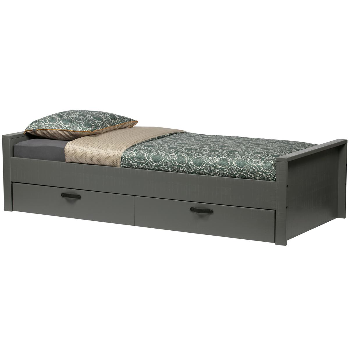Bett Morris Grau ca. 90x200 cm - Grau, Design, Holz (90/200cm) - Livetastic