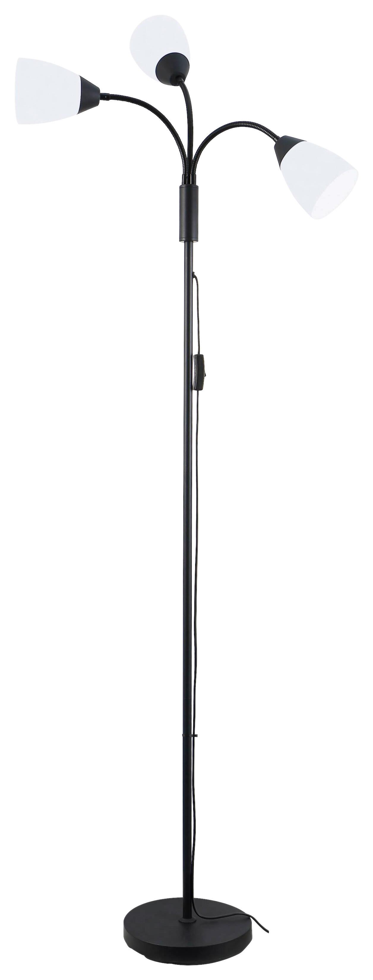 Stehleuchte Turin Schwarz/Weiß max. 25 Watt - Schwarz/Weiß, MODERN, Kunststoff/Metall (45/40/170cm) - Mömax