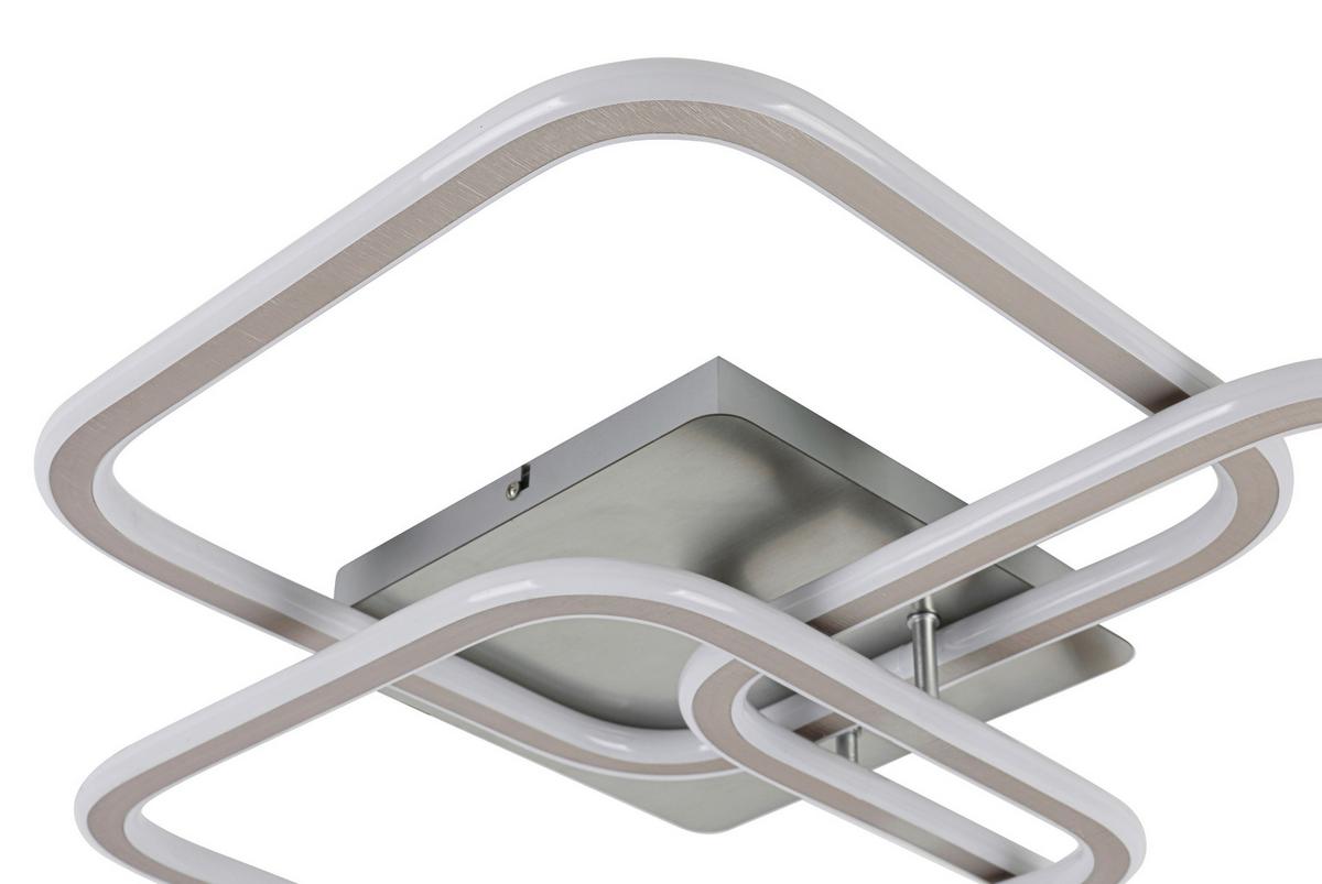 LED-Deckenleuchte Siop Weiß/Alufarben max. 39 Watt - Alufarben/Weiß, MODERN, Kunststoff/Metall (57/61/9cm) - Mömax