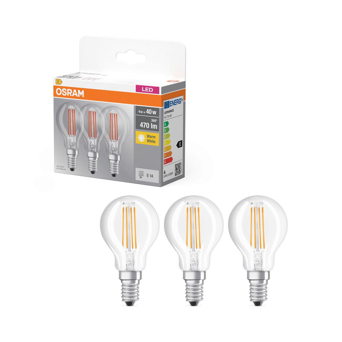 ŻARÓWKA LED FILAMENT BASECLP40 4W-827 FIL - przejrzysty, Basics, szkło (4,5/8,4cm) - Osram