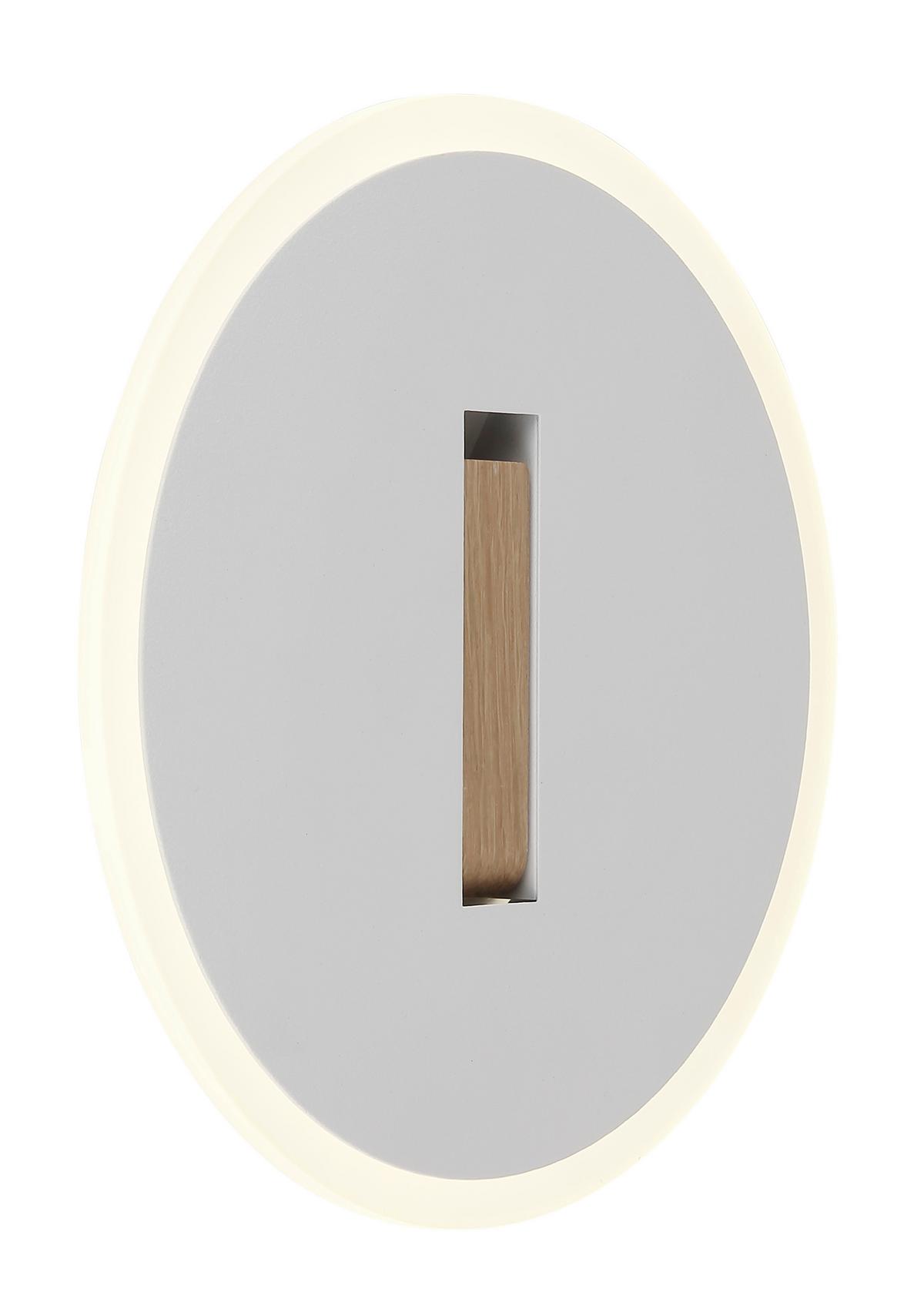 LED-WANDLEUCHTE 78410W AVERY - Weiss/Dunkelbraun, Design, Holzwerkstoff/Kunststoff (20,5/5cm) - Globo