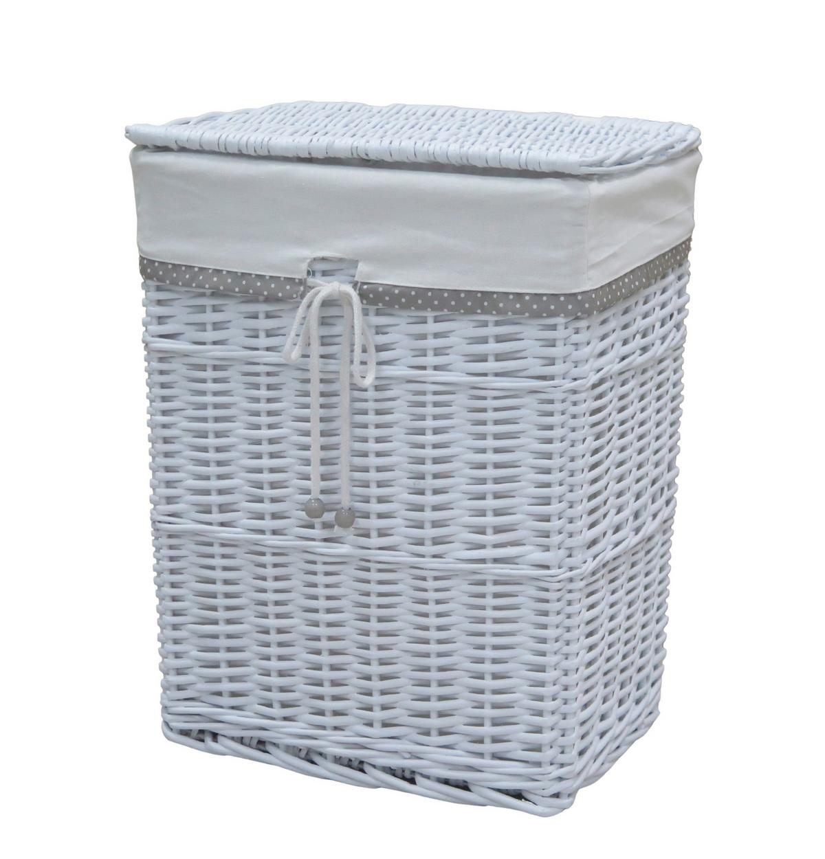 Coș Ruby XL - alb, Konventionell, lemn/textil (37/48/27cm) - Mömax