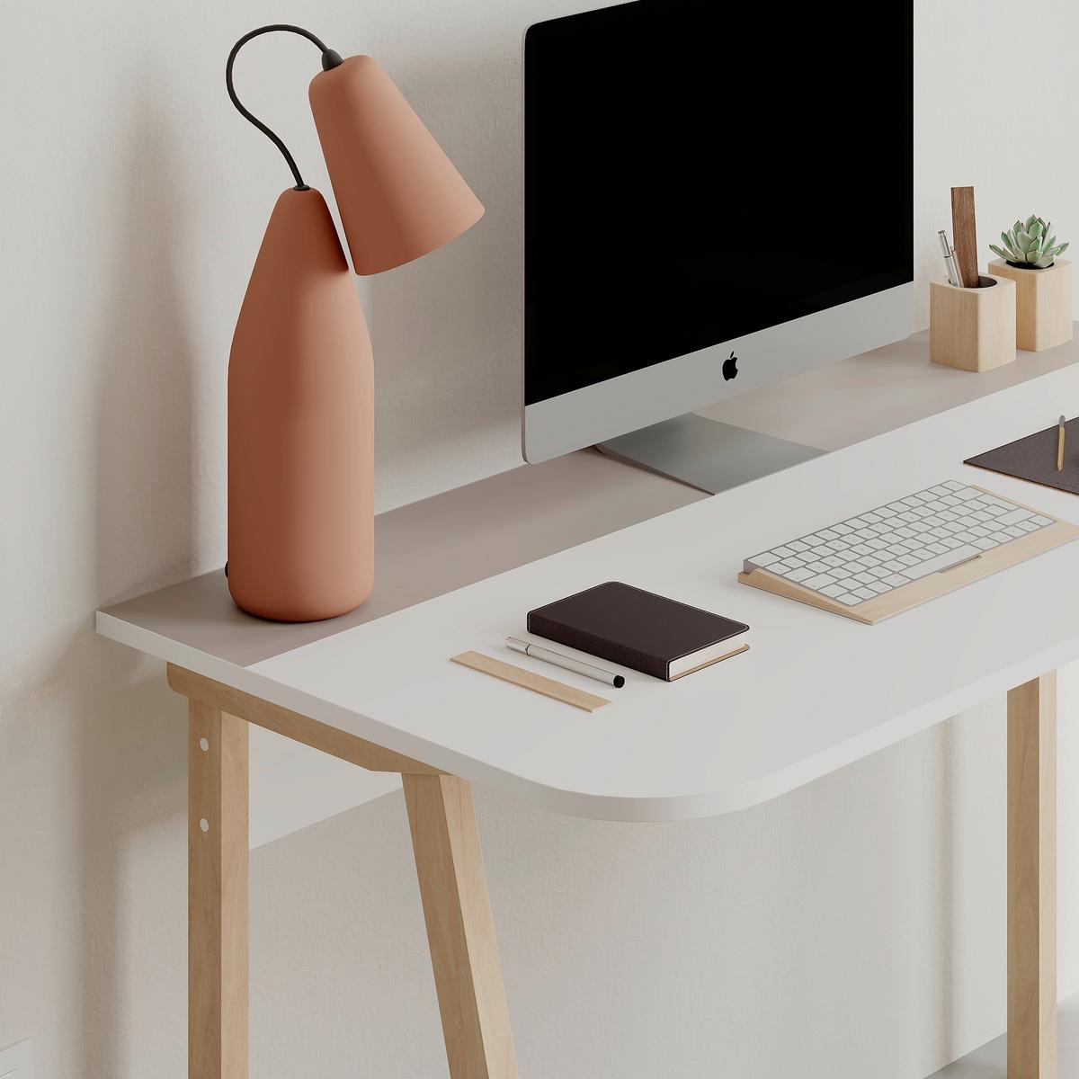 Računalniška Miza Luton, Bela, Mocha Rjava, 120x60cm - barve hrasta/bela, Design, leseni material (120/60/75cm) - Livetastic