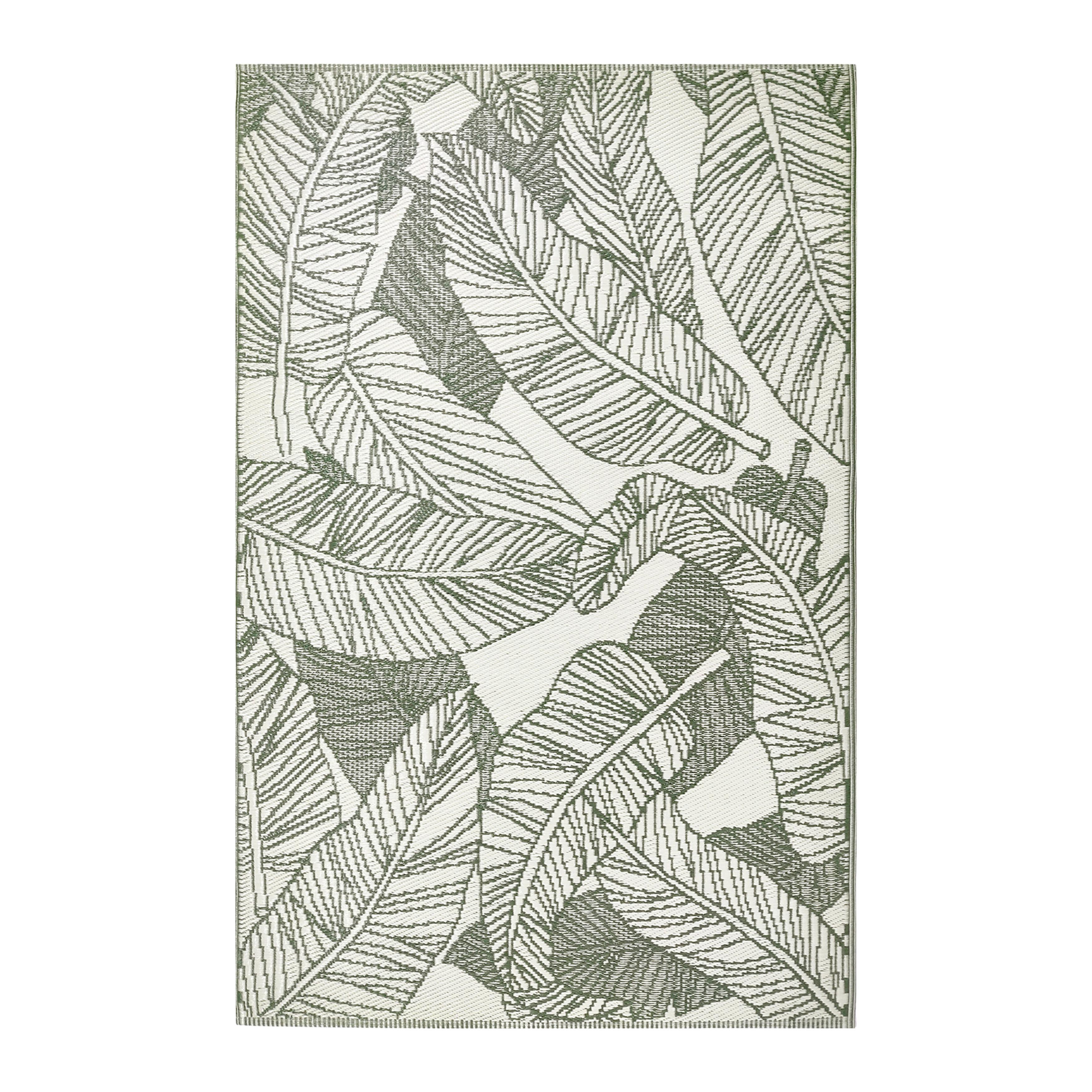 Outdoorteppich Palmiro in Olivgrün/Beige ca.120x170cm - Beige/Olivgrün, KONVENTIONELL, Textil (120/170cm) - Bessagi Home