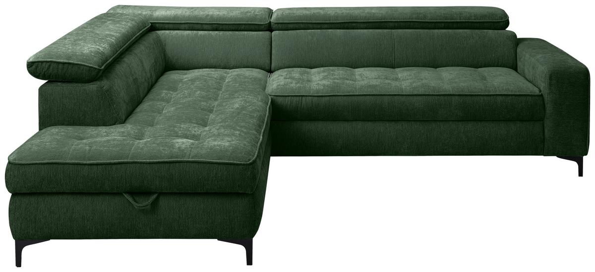 Kutna Garnitura Talia - tamno zelena/crna, Basics, tekstil/metal (203/70-90/251cm) - Modern Living