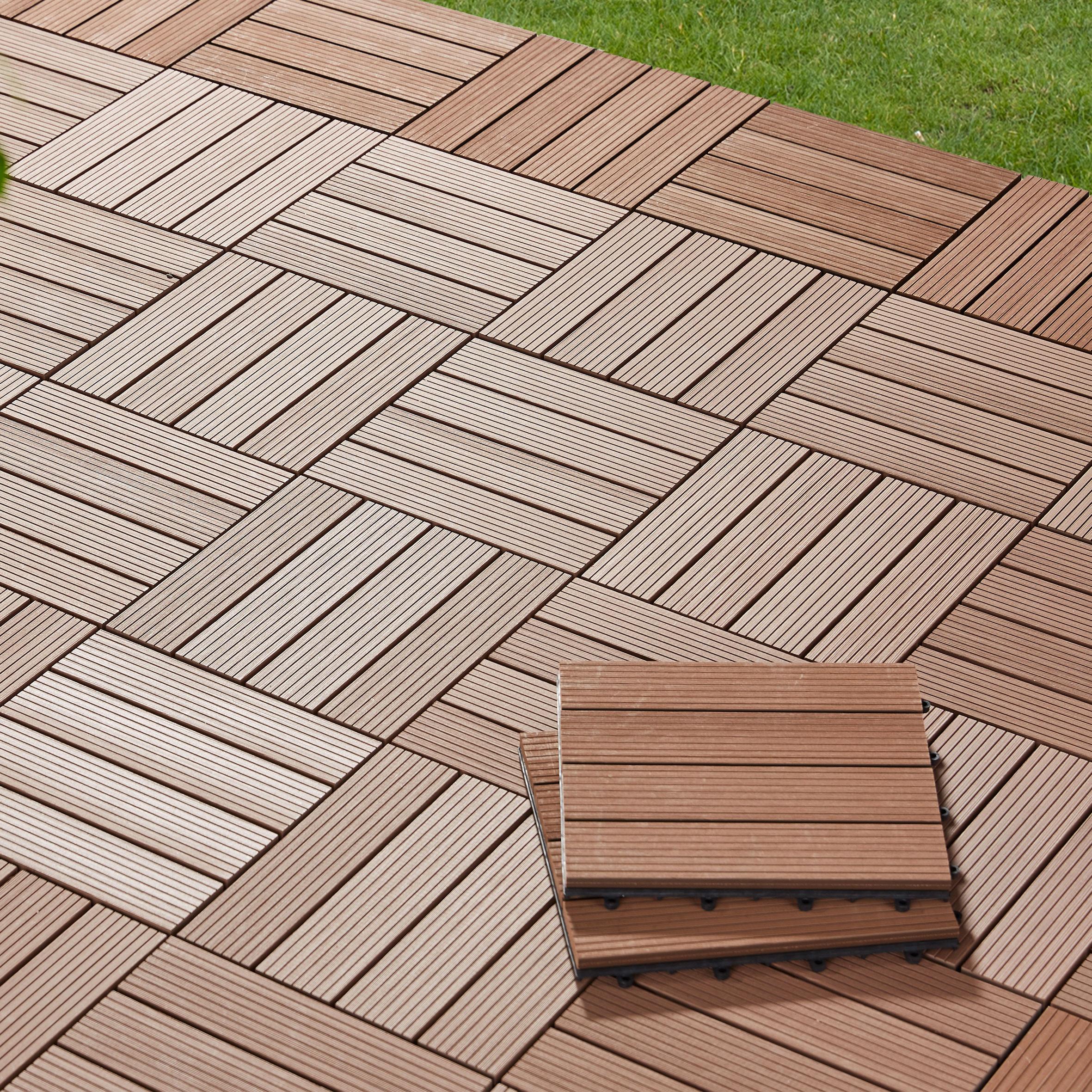 Terrassenfliese Willi in Braun ca. 30x30cm - Braun, Kunststoff (30/2,2/30cm) - Modern Living
