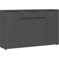 Sideboard Ribera in Graphitfarben - Graphitfarben/Schwarz, MODERN, Holzwerkstoff/Kunststoff (160/101/40cm) - Premium Living