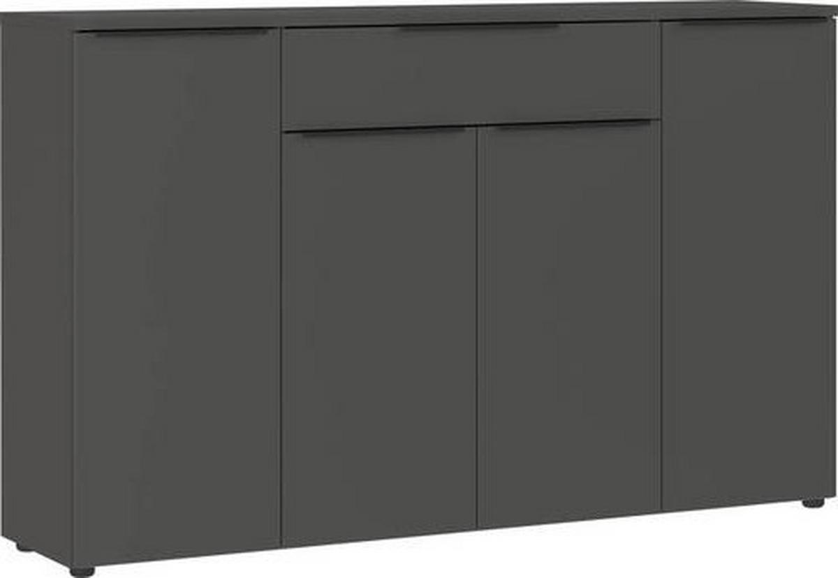 Sideboard Ribera in Graphitfarben - Graphitfarben/Schwarz, MODERN, Holzwerkstoff/Kunststoff (160/101/40cm) - Premium Living