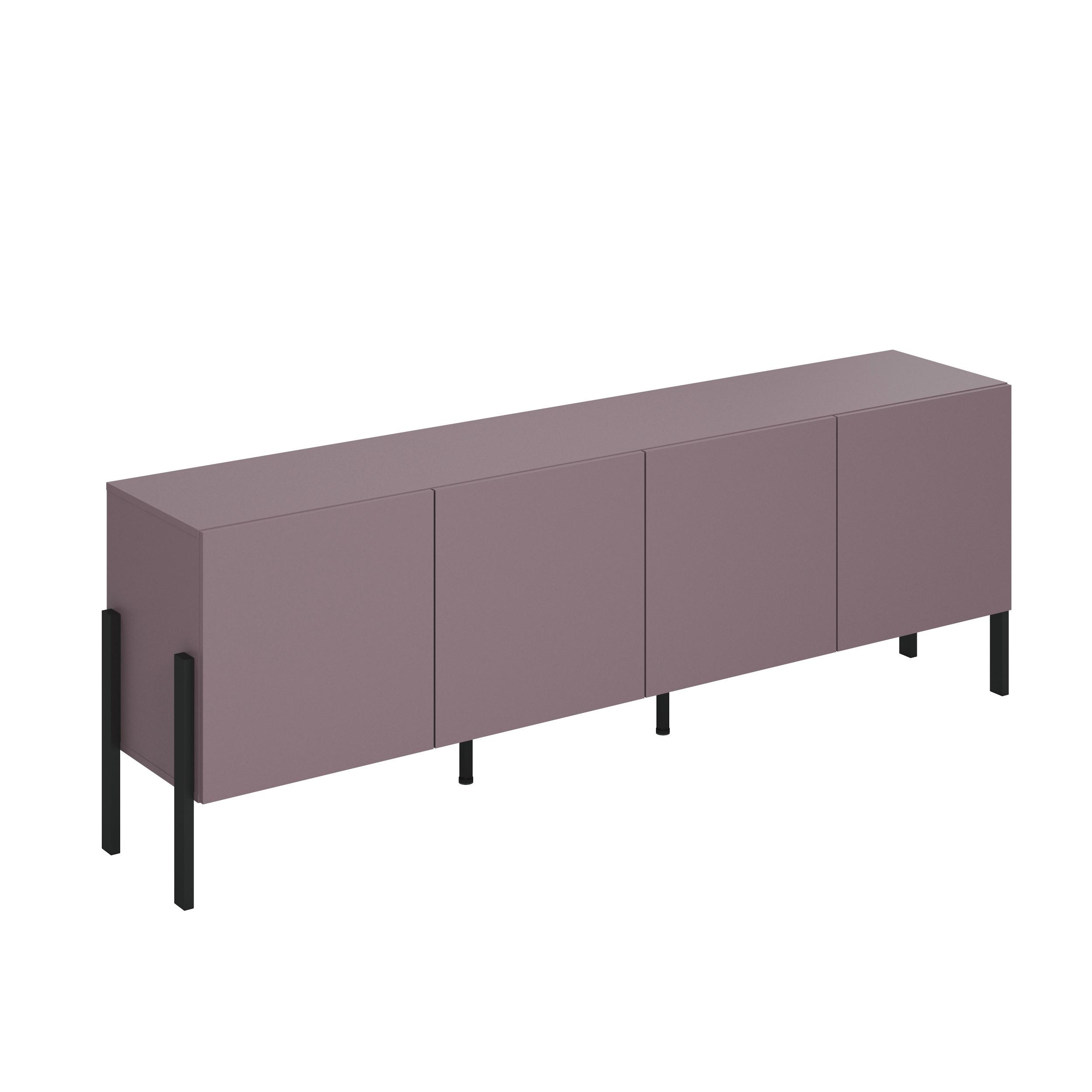 Komód Jukon - szilva színű, Modern, faalapú anyag (204/70/40cm)