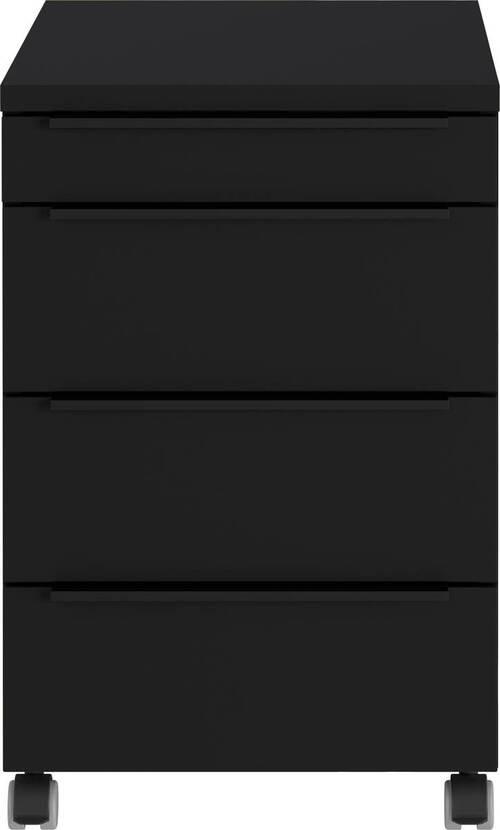 Rollcontainer Ribera in Schwarz - Schwarz, MODERN, Holzwerkstoff/Kunststoff (42/63/60cm) - Premium Living